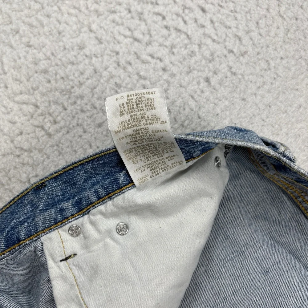Levi's 505 Denim Shorts Mens 40 Blue Light Wash Straight Fit Casual Summer‎ Dad